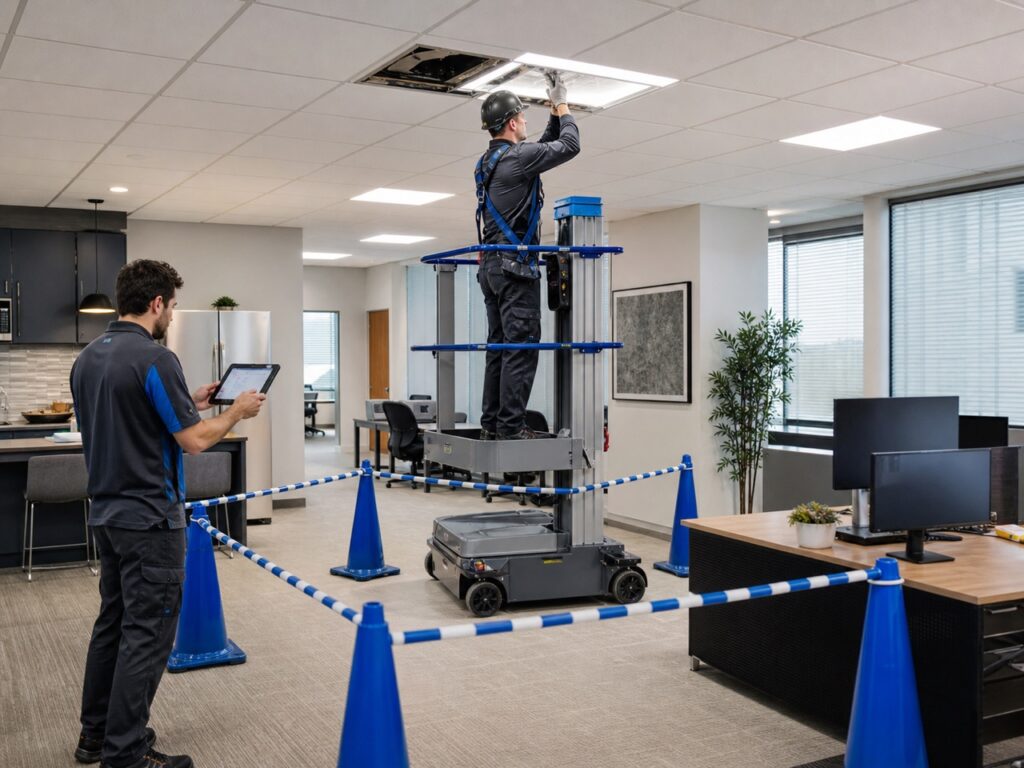 Commercial lighting retrofit in a Raleigh office