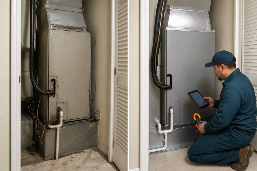 Completed HVAC replacement with commissioning report
